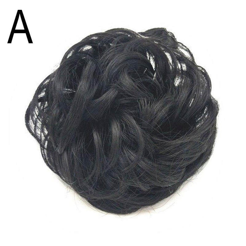 Wigs, hair ties, buns, synthetic hair ties, hair bun tools, flower buds, women's hair, fluffy curls, large hair ties